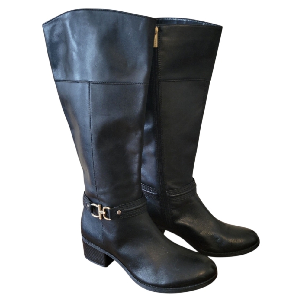 Bandolino Dulla Black Leather‎ Over the Knee Boots Size 10.5